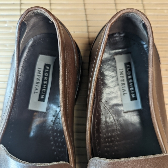 Florsheim IMPERIAL brown leather Venetian Loafers men's size 14D - Picture 6 of 11